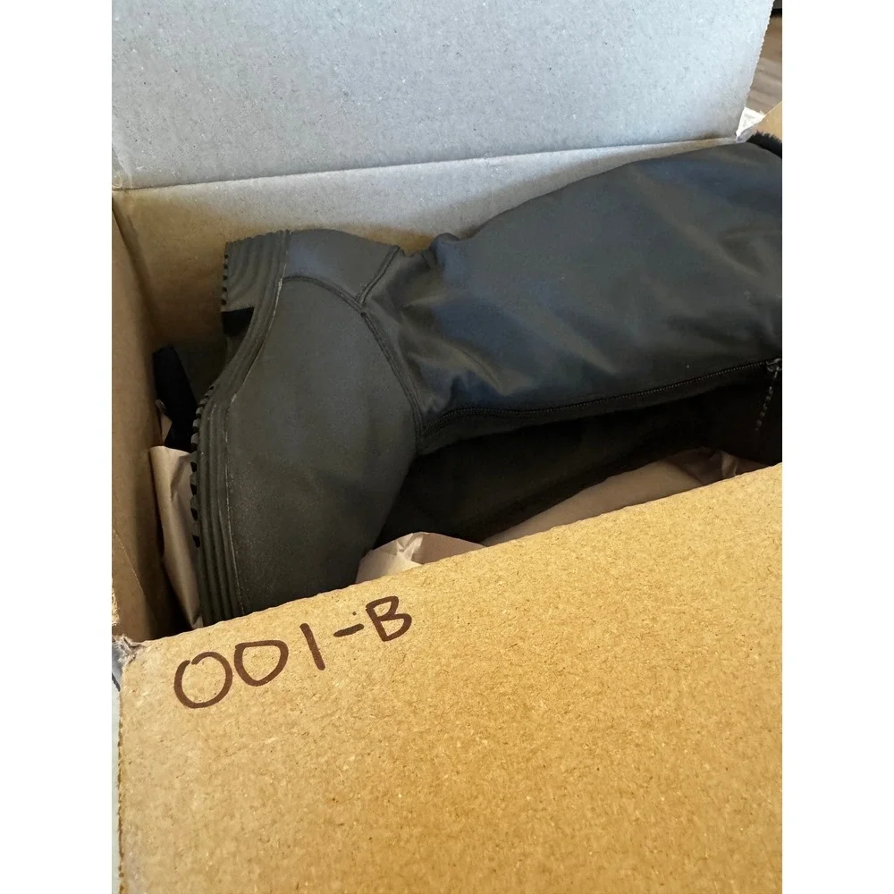 Totes Womens Tall Winter Boots 8.5 Wide Width Black Faux Fur Waterproof Snow